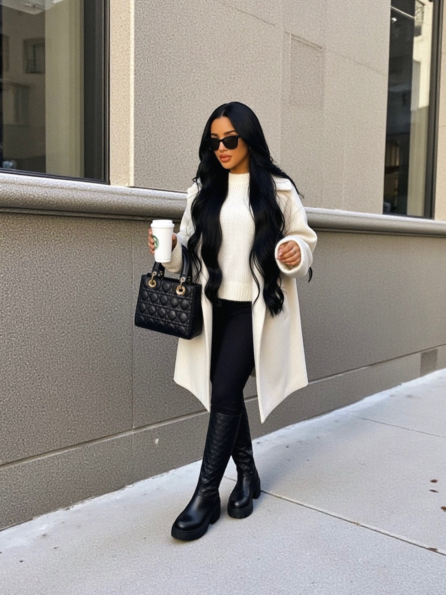 Full Size Double-Breasted Wool Coat Plus Size