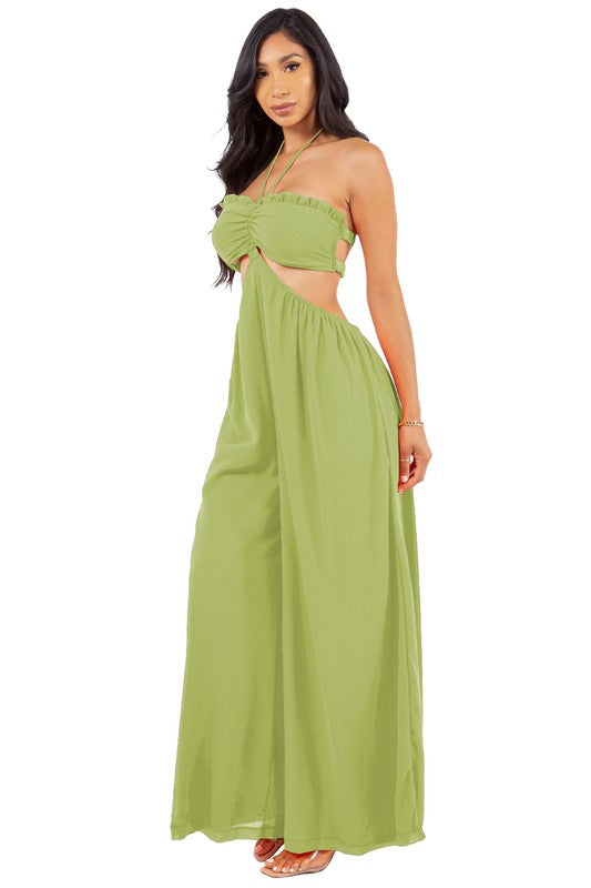 Summer Bright Green Sage Jumpsuit