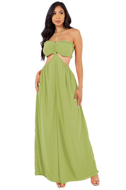 Summer Bright Green Sage Jumpsuit