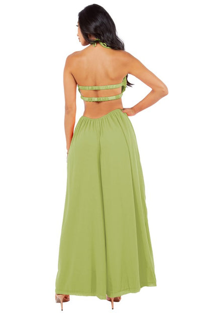 Summer Bright Green Sage Jumpsuit