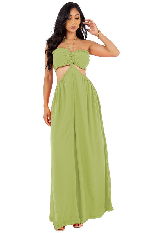 Summer Bright Green Sage Jumpsuit