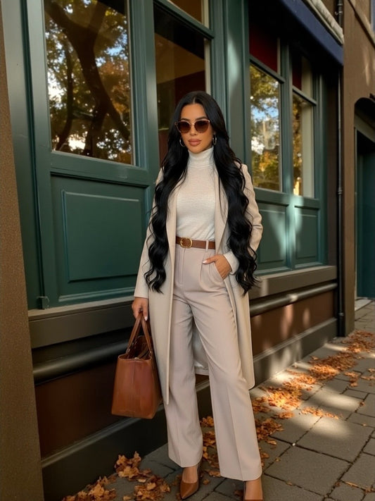 Cream Straight Leg Trouser