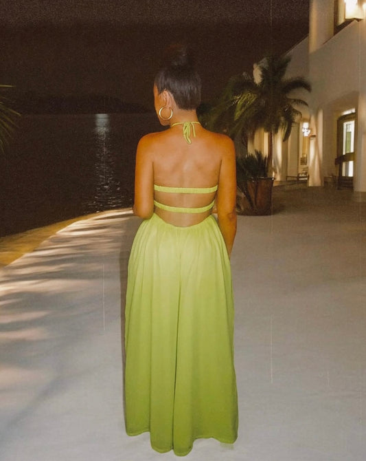 Summer Bright Green Sage Jumpsuit