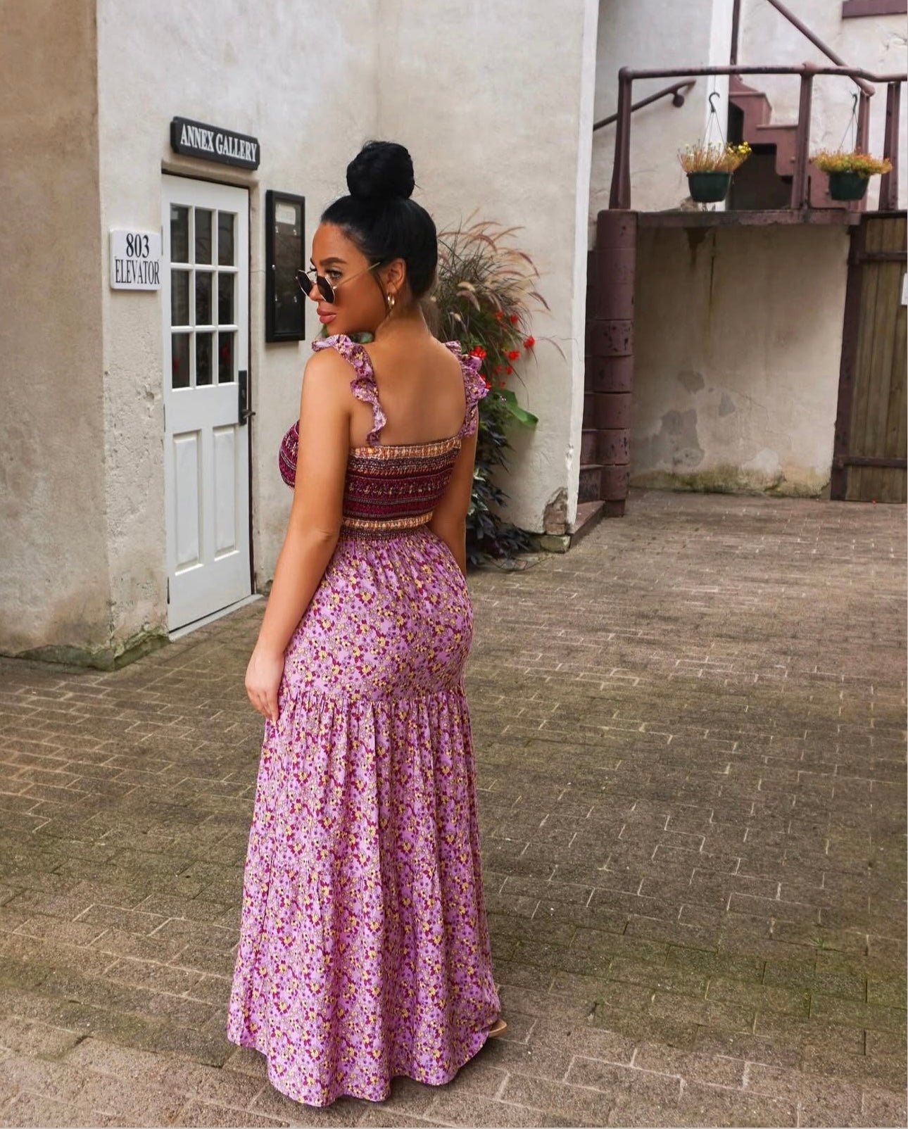 Floral Square Neck Maxi Dress