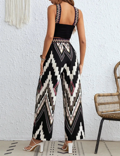 Wide Strap Sleeveless Top and Pants Set