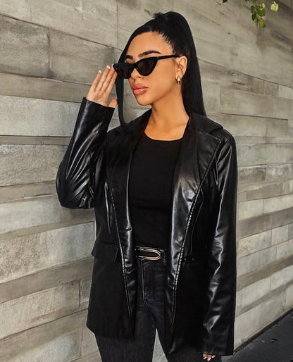 Ivy Lane Pocketed Button Up Collared Neck Blazer